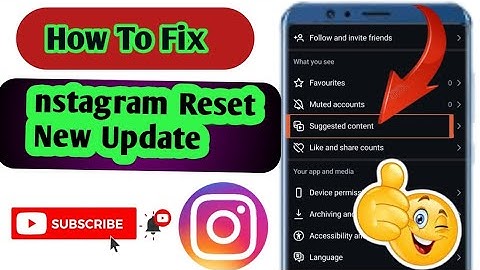 How To Fix Reset Instagram Algorithm Option Not Showing Problem (New Update 2025) || Instagram