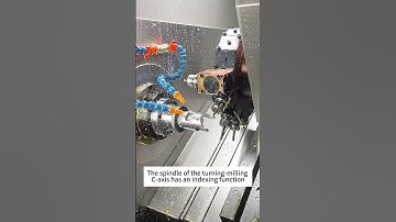 The spindle of the turning-milling C-axis has an indexing function#cnc #lathe #machine #milling