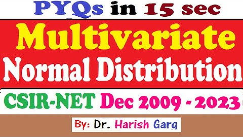 PYQs on Multivariate Normal Distribution | Short Cut Tricks | Dec 2009 to 2023