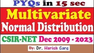 PYQs on Multivariate Normal Distribution | Short Cut Tricks | Dec 2009 to 2023