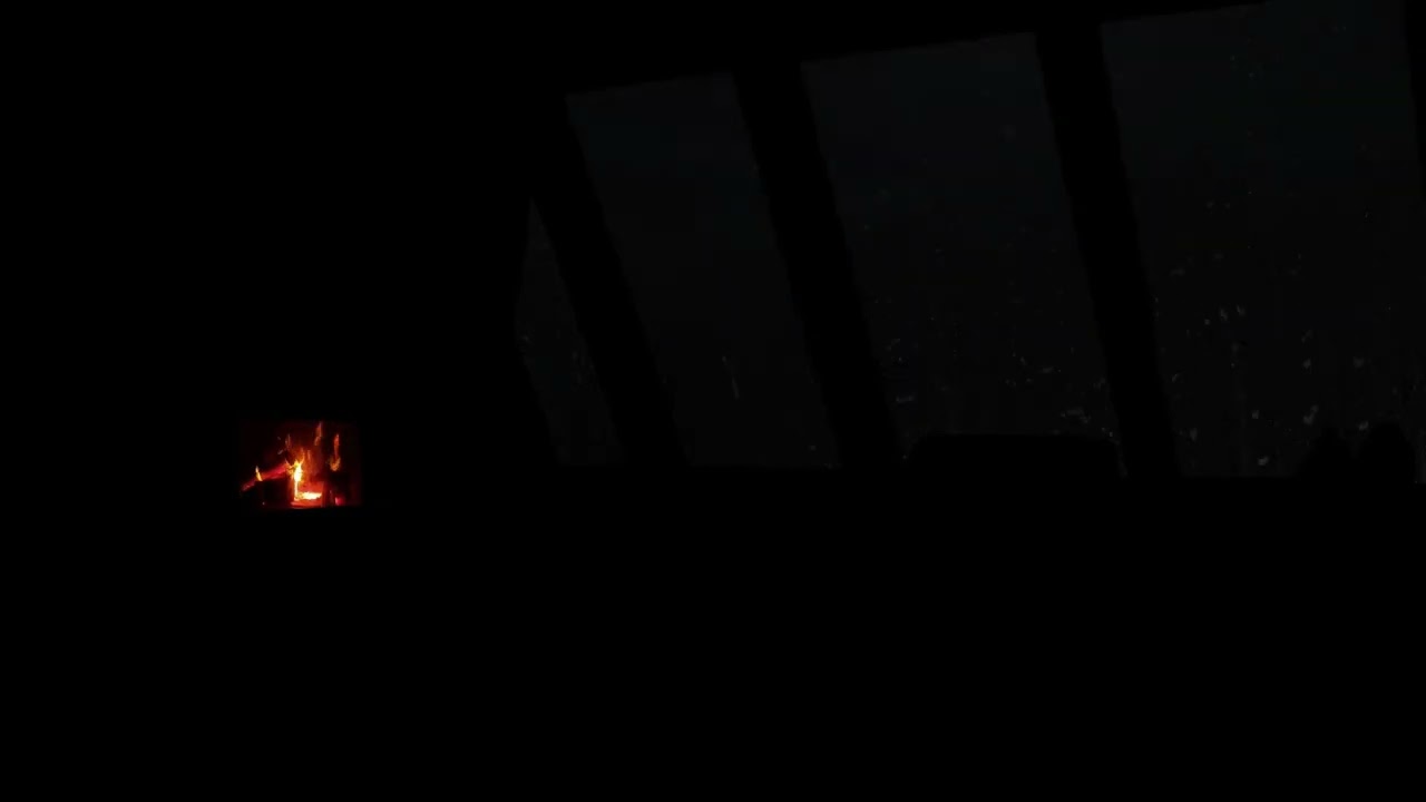 🌲🌧️🔥 Rainfall in Mountain Cabin at Night | Warm Fireplace, Rain on Roof & Serene Atmosphere 🌌✨