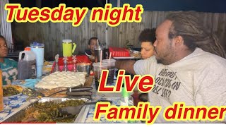 Trimble family life is good  is live! Tuesday night dinner ￼￼