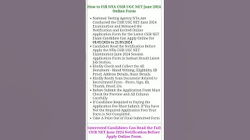 #nta NTA CSIR UGC NET / JRF Exam June 2024 Apply Online Form