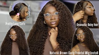 Perfect Pre-colored Brown Curly Vacation Hair | Quick Brown Curly Wig Install | West Kiss Hair