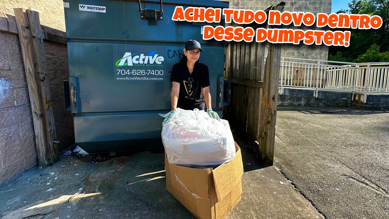 Achei tudo novo dentro desse dumpster dos Estados Unidos!🇺🇸
