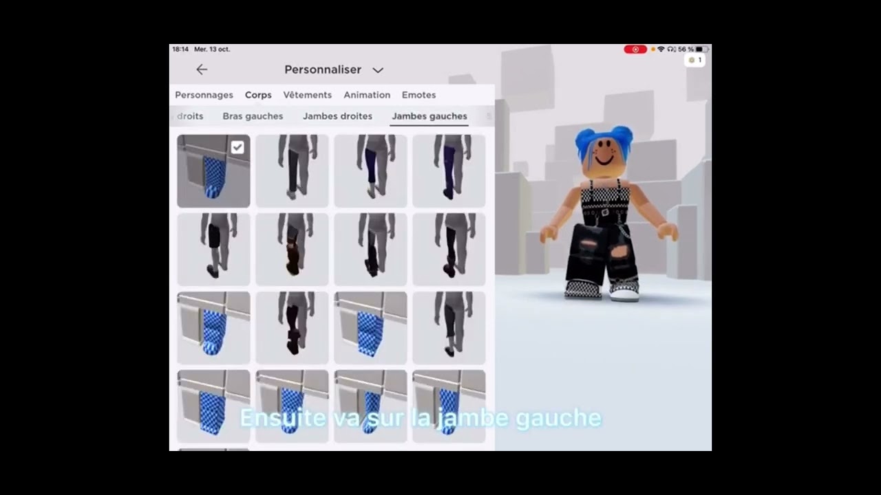 Léna vous montre comment mettre des grosse jambes sur roblox