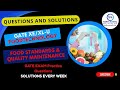 GATE Food Technology Food Standards Quiz | Quality Maintenance MCQ Test | Test Yourself |GATE Quiz