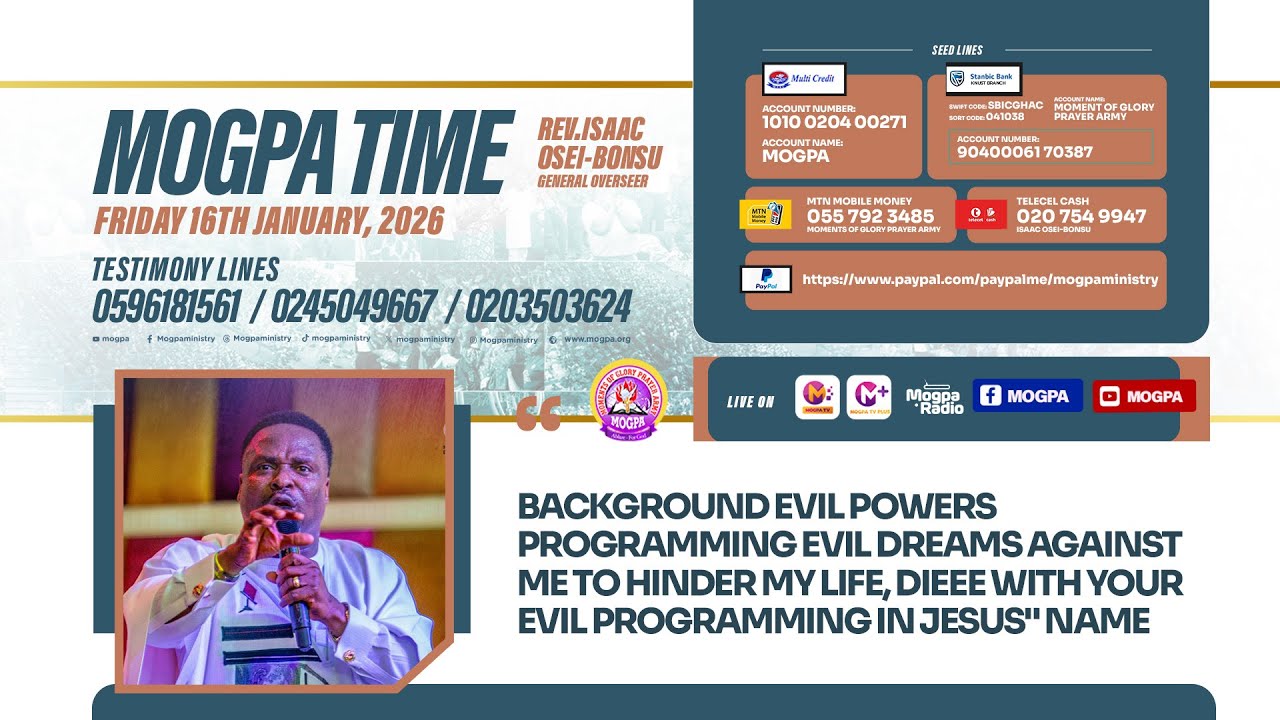 DESTROYING EVIL PROGRAMMERS AND THEIR PROGRAMMES  | MOGPA TIME WITH REV O B || 16 - 01 - 2026