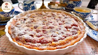 French Cherry Custard Pie | Cherry Clafoutis