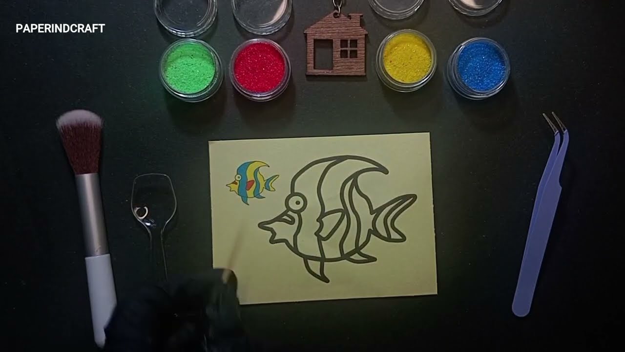 Sand Painting Fish | paperindcraft