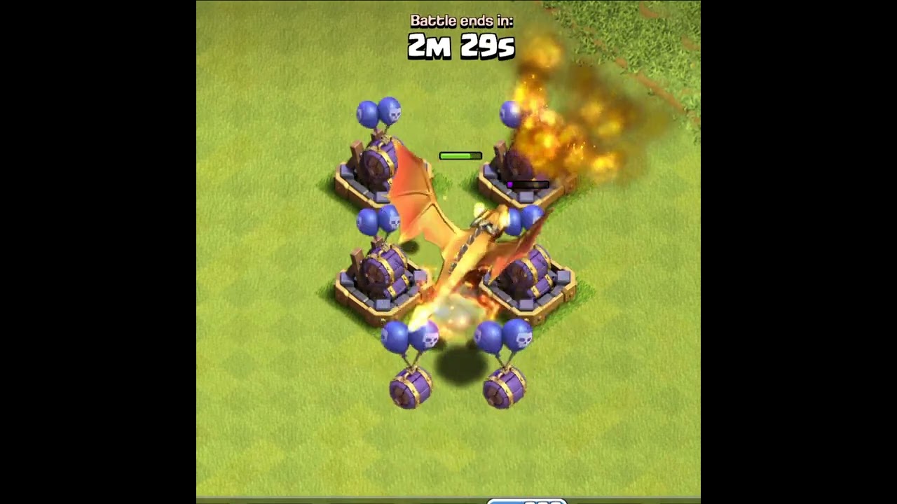 Giant Dragon Vs Air Bombs Formation | Clash Of Clans