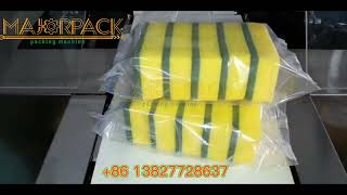 Automatic sponge flow pack machine Majorpack 海绵下走纸枕式包装机
