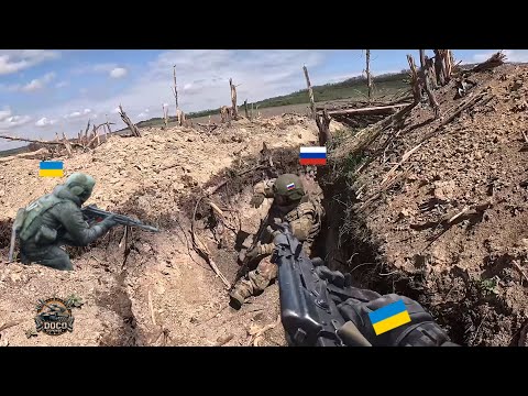 Horrible GoPro Moment! Ukrainian Army Destroy Russian Infantry in Trench Battle in Pokrovsky