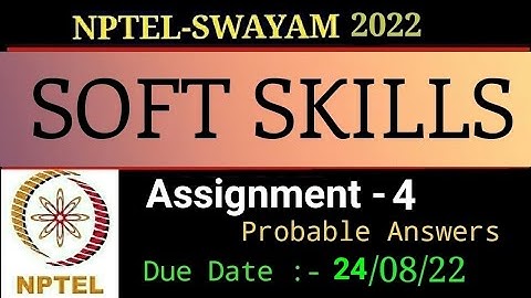 NPTEL | Soft Skills | Week - 4 | Most Probable Answers