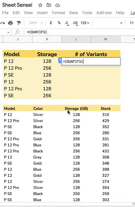 COUNTIFs in Google Sheets (Tutorial) | How to Use CountIfs with ...