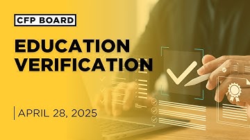 CFP Board Education Verification Webinar, April 28, 2025