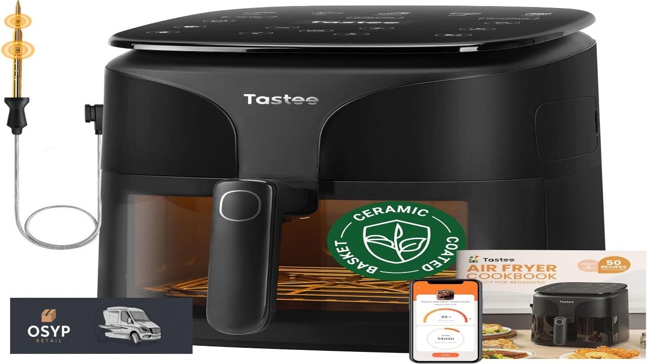 Tastee Ceramic Air Fryer 8 in 1 Compact 5.5QT AirFryers 450F Digital Airfryer Dehydrator