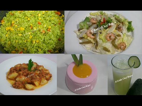 Menú diario, Ensalada, arroz, atun, agua, mouse. | Chef Roger Oficial