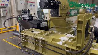 GreenMax compactadora hidráulica: prueba real en fábrica para nueva opción de reciclaje de PE foam