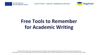 Free Tools to Remember for Academic Writing