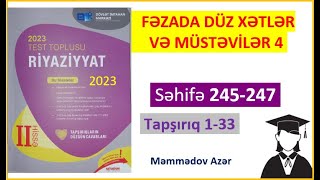 İki Müstəvinin Qarşılıqlı Vəziyyəti.i̇kiüzlü Bucaqlar1.Riyaziyyat Test Toplusu 2023.