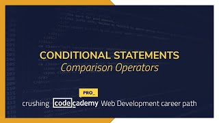 Crushing Codecademy PRO WEB DEVELOPMENT career path Challenge - Comparison Operators