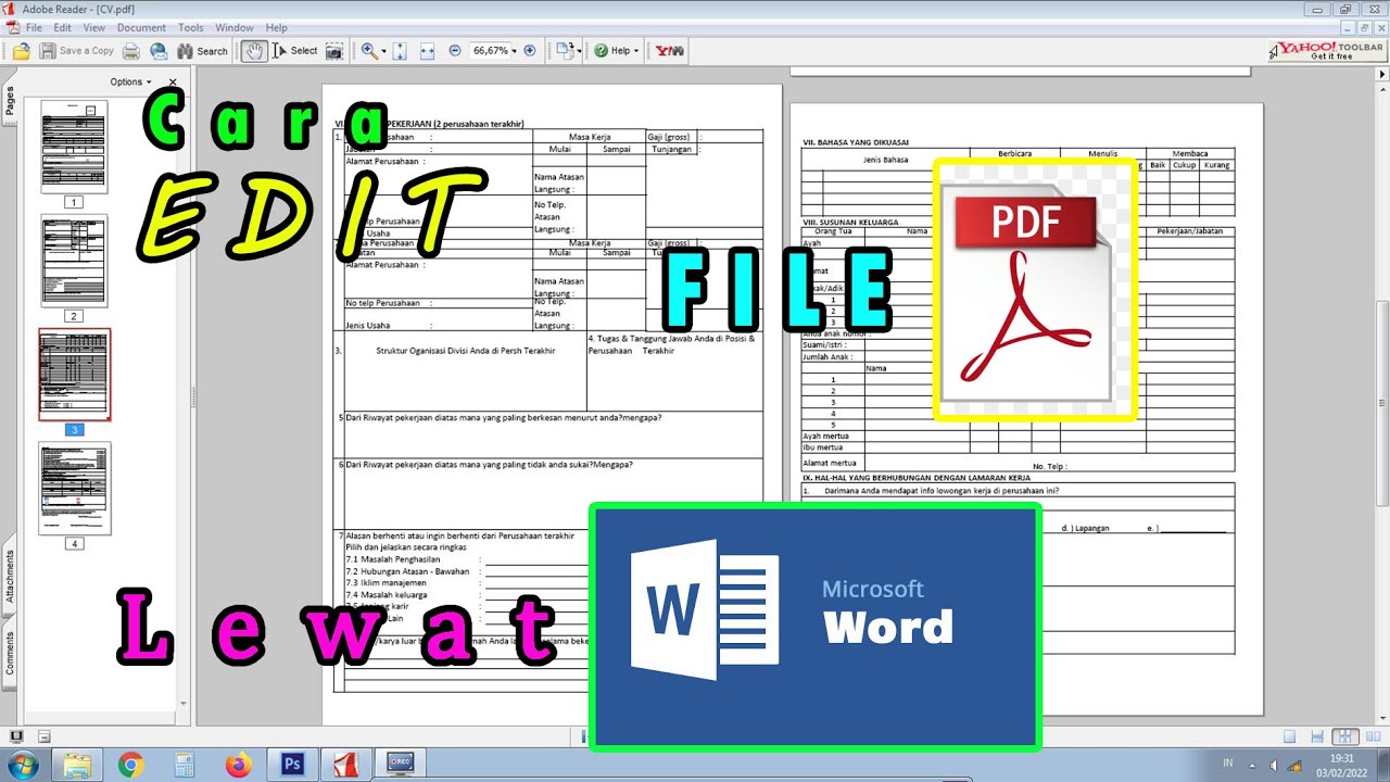 Cara Edit File PDF Lewat Microsoft Word 2013 - YouTube