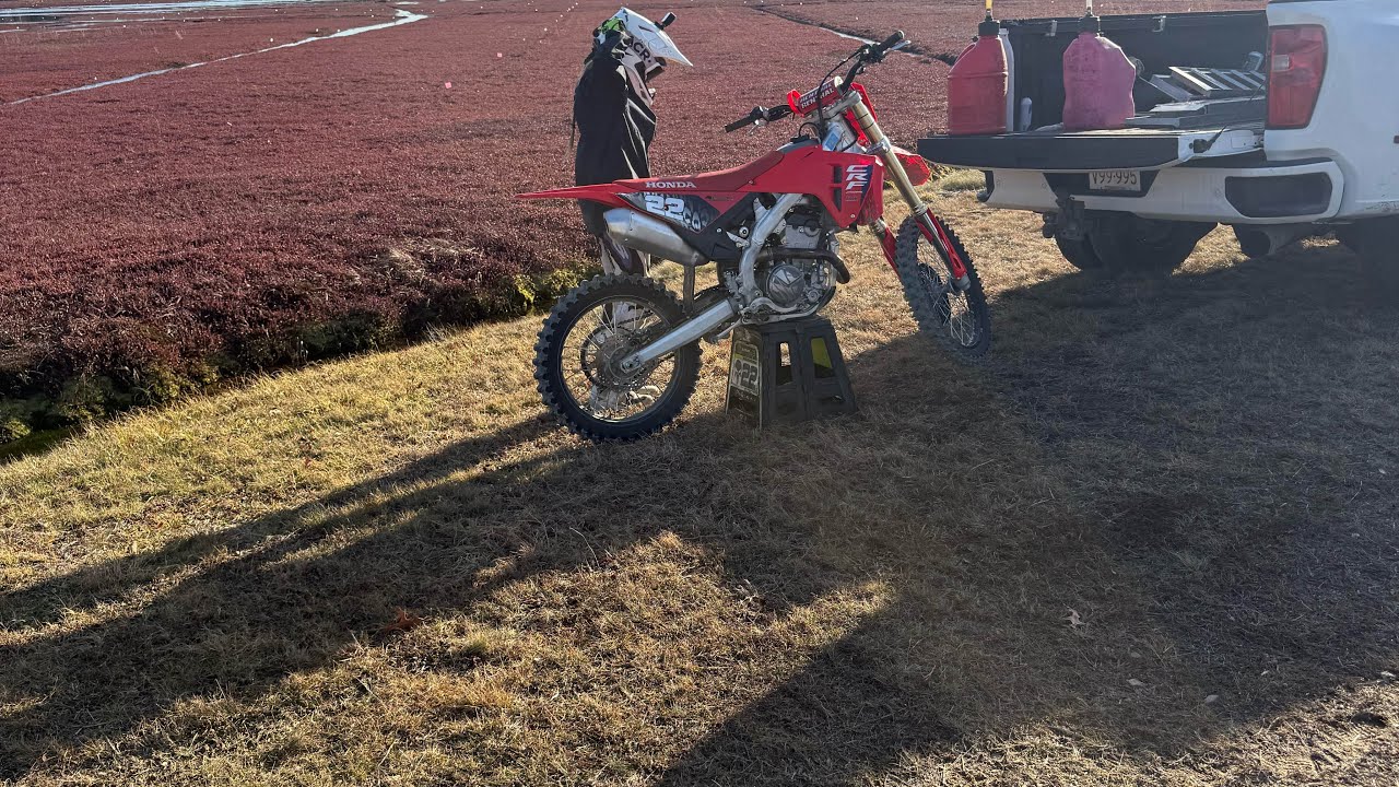 GoPro footage of Sophia riding her 2026 crf250r in a sand pit 