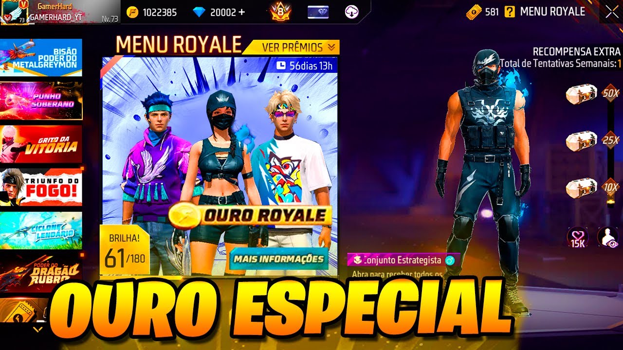 NÃO GASTE DIMAS ROXO! NOVO OURO ROYALE ESPECIAL, NOVA LOJA DIMAS TEMPORARIO, NOVIDADES FF