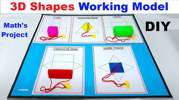 3d shapes working model using color paper and woolen thread - maths project  tlm - craftpiller