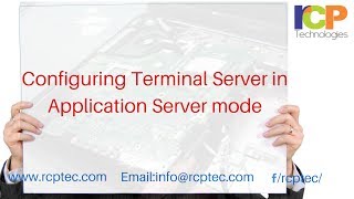 Configuring Terminal Server in Application Server Mode