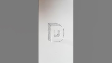 How to draw 3D letter D | drawing with pencil | 3D letters drawing | pencil sketch #3ddrawing