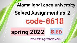 8618 eyes solution,assignment no-2 spring 2022//8618 assignment no-2