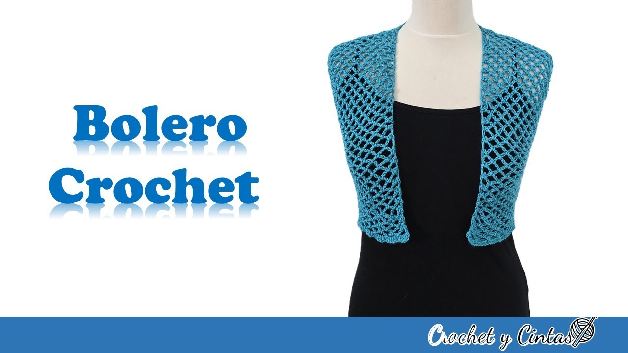 Bolero con punto calado tejido a crochet