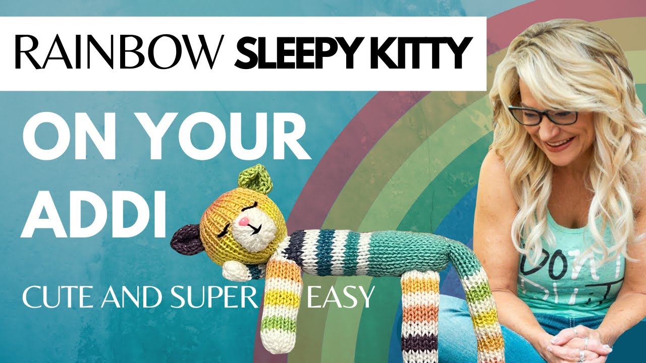 Watch me knit a magical rainbow kitty that's almost too cute to handle!