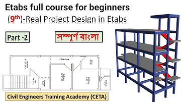 2. Etabs full course for beginners | 9th Real Project | 3 Story Building Design in Etabs (Bangla)