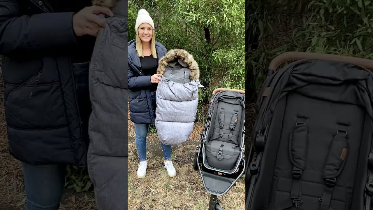 How to use the baby luno Nordic Footmuff Pram Liner | Chic Grey