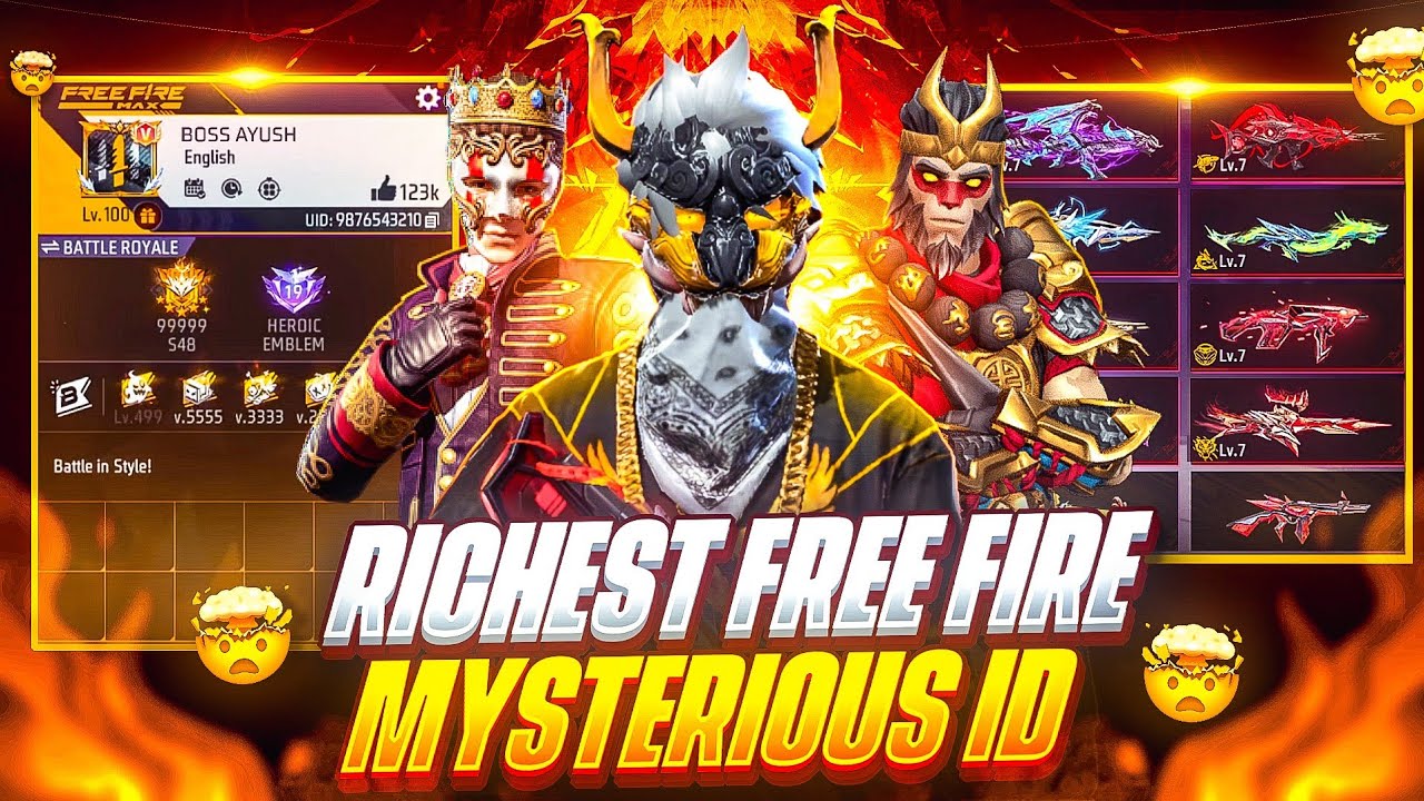 RICHEST AND RAREST FREE FIRE MYSTERIOUS  ID 😱 World's Best Free Fire collection ID