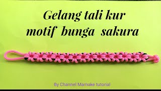 Tutorial membuat gelang tali kur motif bunga sakura || Cherry blossom bracelet