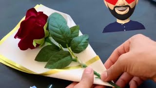 طريقة تغليف ورده بسيطة ، how to wrapping a bouquet of flowers screenshot 5