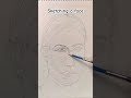 Sketching a face with a pencil. #sketch #youtubeshorts #art