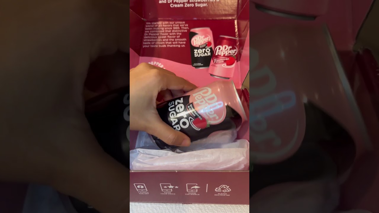 New! Dr Pepper Strawberries & Cream Zero Sugar | Influenster VoxBox