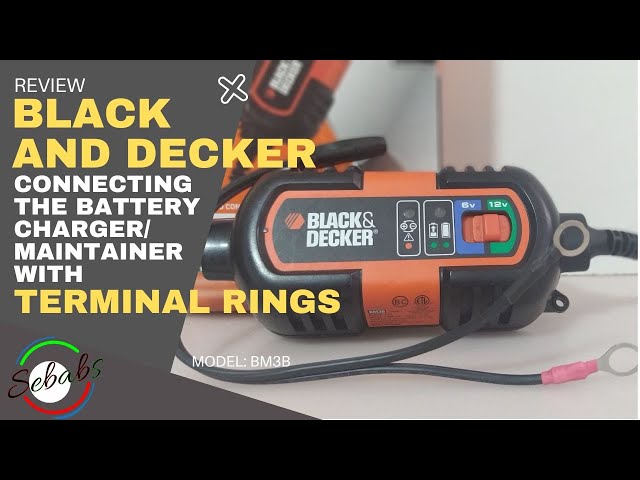 BLACK+DECKER BM3B Fully Automatic 6V/12V Battery Charger/Maintainer with  Cable Clamps and O-Ring Terminals