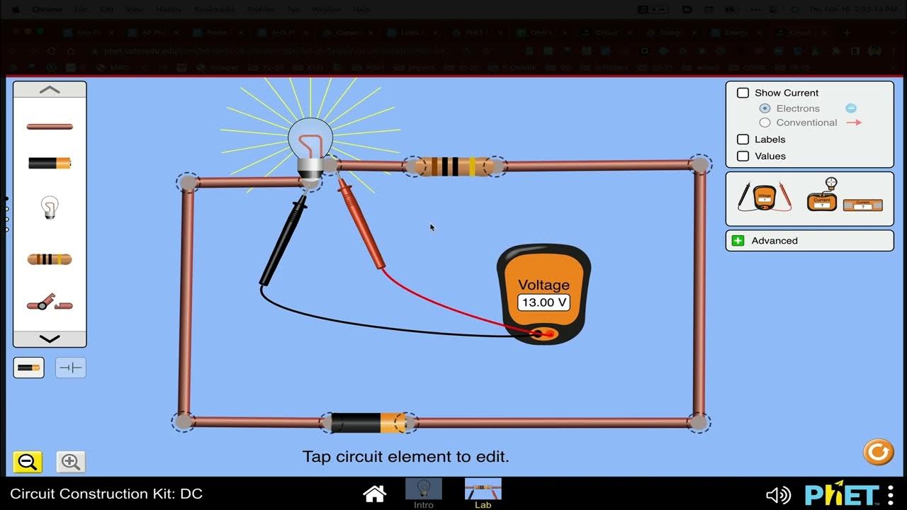 How to Measure Voltage drops and current in the DC CKT PhET YouTube