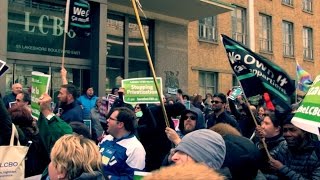 Delegates rally in support of OPSEU members at the LCBO