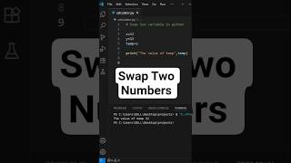 Swap Two Numbers using python #shorts