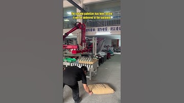 Column palletizing bag products #palletizingrobot #industrialrobot #automaticity