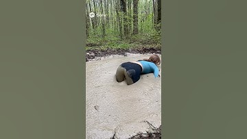 Woman stuck in thick quicksand #quicksand