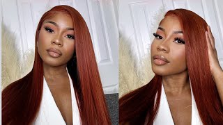 The perfect ginger / copper hair color for melanin women / easy wig install ft world new hair