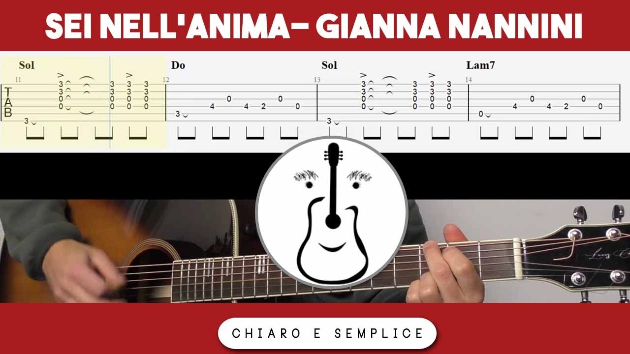 Sei nell'anima (Gianna Nannini) - Tutorial Chitarra Accordi - YouTube
